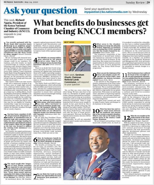 What benefits do businesses get from being KNCCI members? - KNCCI